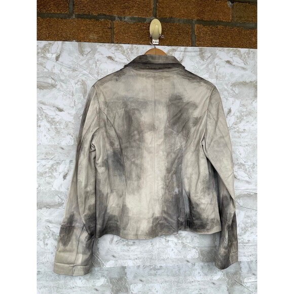 Nigel Preston & Knight Hand-Painted
Lamb Leather Linen Blazer Jacket Gray
Size M - Picture 10 of 15